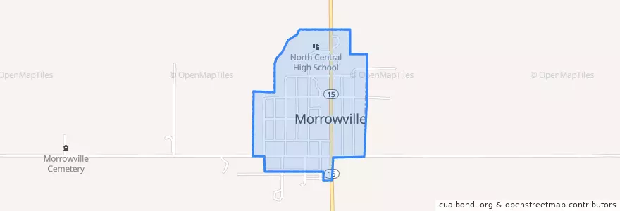 Mapa de ubicacion de Morrowville.