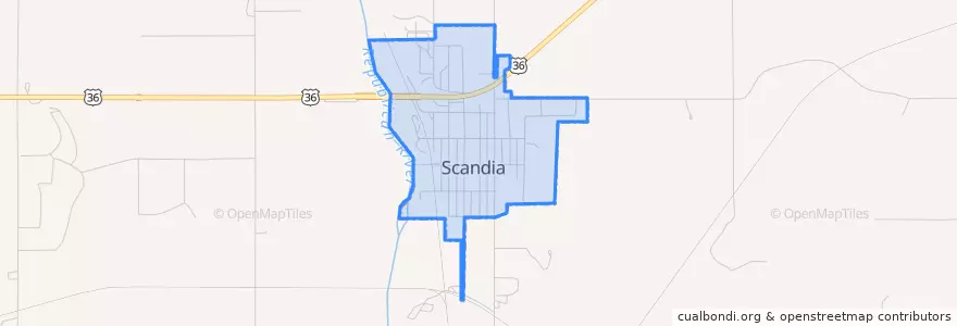 Mapa de ubicacion de Scandia.