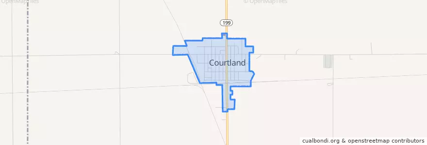 Mapa de ubicacion de Courtland.