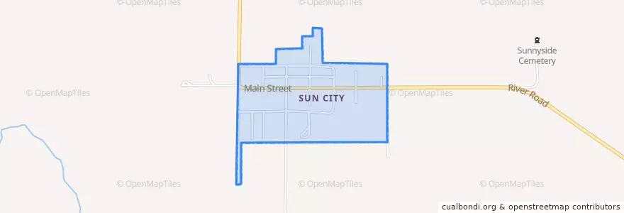 Mapa de ubicacion de Sun City.