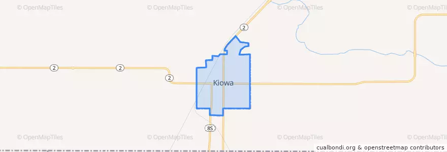 Mapa de ubicacion de Kiowa.