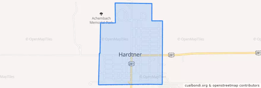 Mapa de ubicacion de Hardtner.