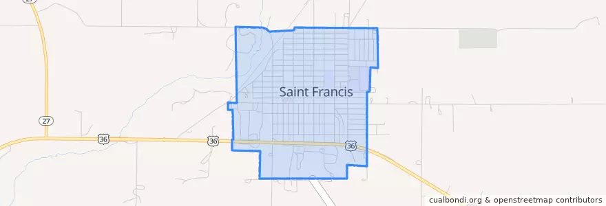 Mapa de ubicacion de St. Francis.