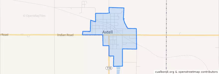Mapa de ubicacion de Axtell.