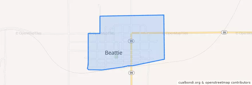 Mapa de ubicacion de Beattie.