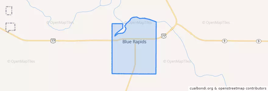 Mapa de ubicacion de Blue Rapids.