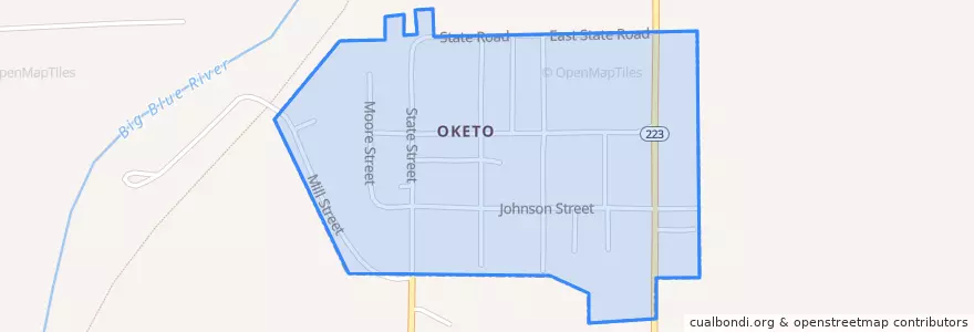 Mapa de ubicacion de Oketo.