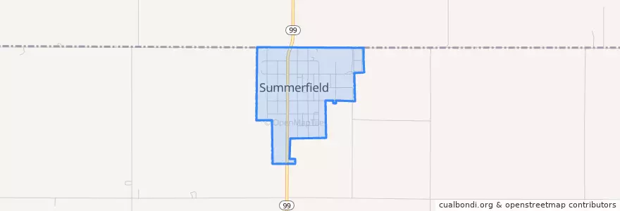 Mapa de ubicacion de Summerfield.
