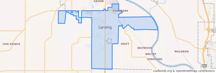 Mapa de ubicacion de Lansing.