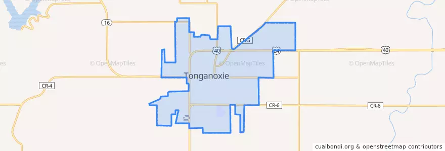 Mapa de ubicacion de Tonganoxie.