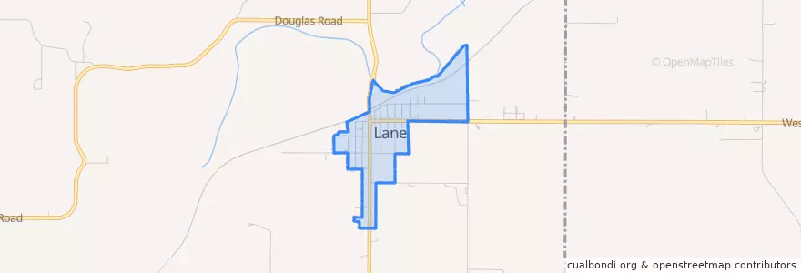 Mapa de ubicacion de Lane.
