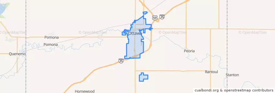 Mapa de ubicacion de Ottawa.