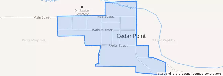 Mapa de ubicacion de Cedar Point.
