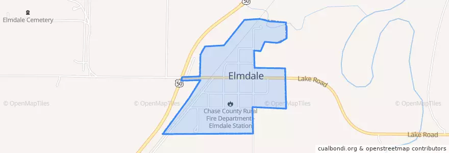 Mapa de ubicacion de Elmdale.