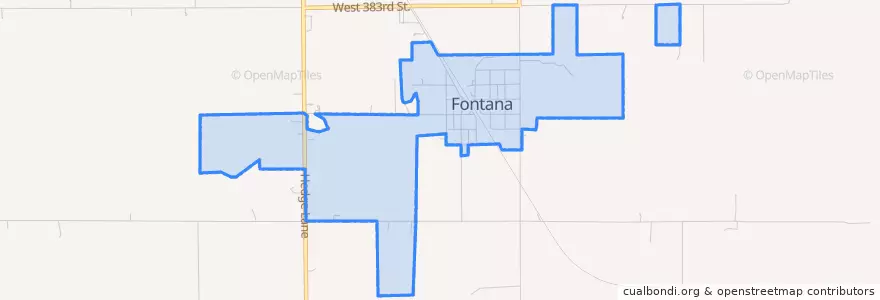 Mapa de ubicacion de Fontana.