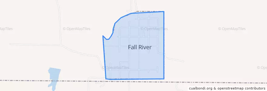 Mapa de ubicacion de Fall River.