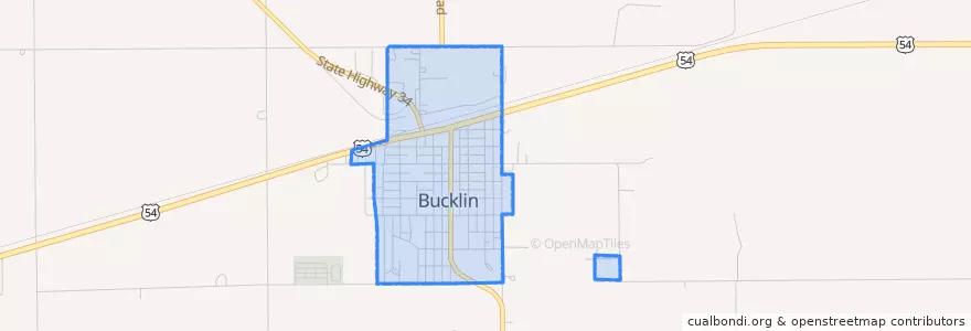 Mapa de ubicacion de Bucklin.