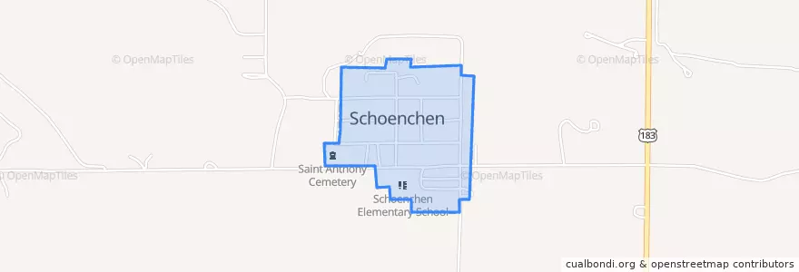 Mapa de ubicacion de Schoenchen.