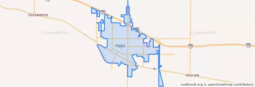 Mapa de ubicacion de Hays.
