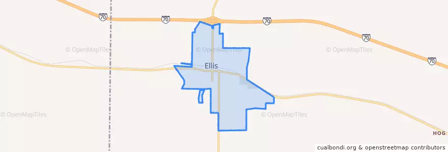 Mapa de ubicacion de Ellis.