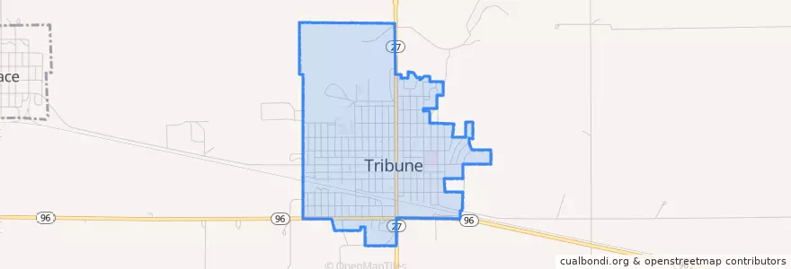 Mapa de ubicacion de Tribune.
