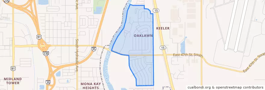 Mapa de ubicacion de Oaklawn-Sunview.