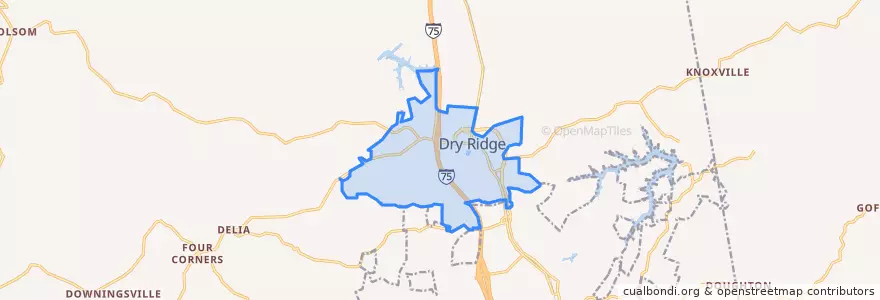 Mapa de ubicacion de Dry Ridge.