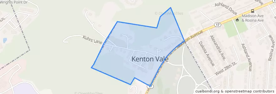 Mapa de ubicacion de Kenton Vale.