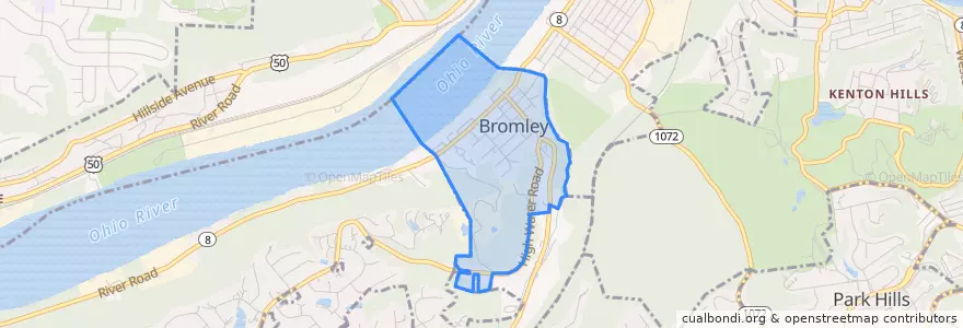 Mapa de ubicacion de Bromley.