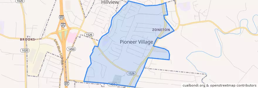 Mapa de ubicacion de Pioneer Village.