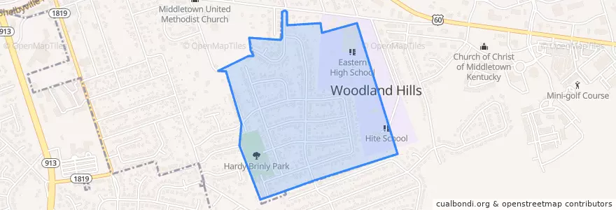 Mapa de ubicacion de Woodland Hills.