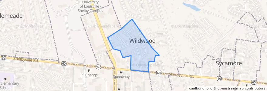 Mapa de ubicacion de Wildwood.