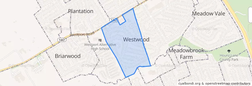 Mapa de ubicacion de Westwood.