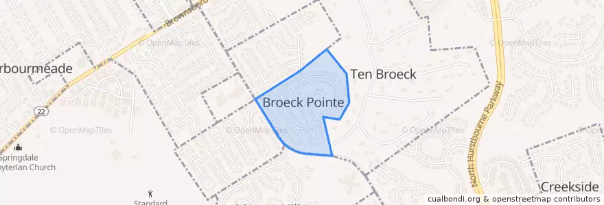 Mapa de ubicacion de Broeck Pointe.
