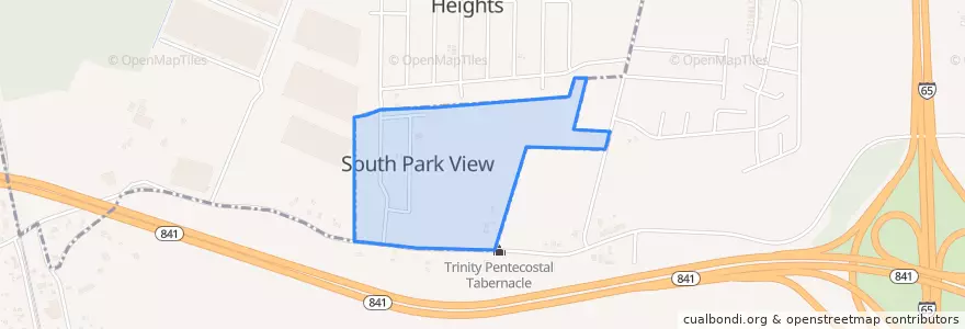 Mapa de ubicacion de South Park View.