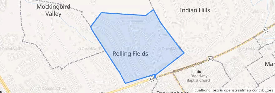 Mapa de ubicacion de Rolling Fields.