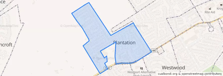 Mapa de ubicacion de Plantation.