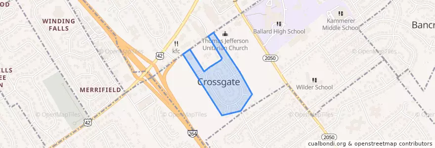 Mapa de ubicacion de Crossgate.