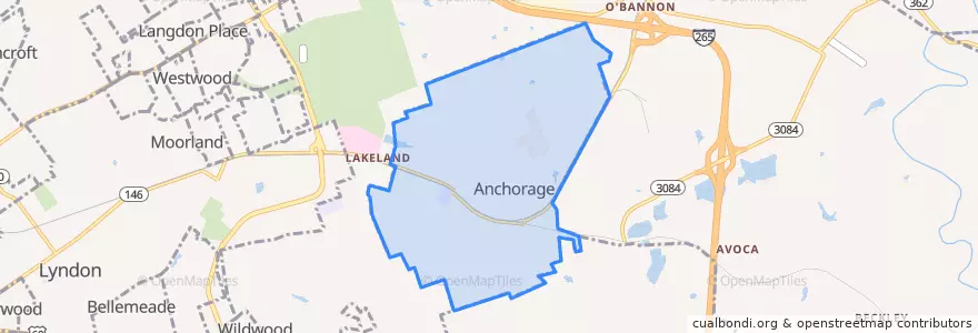 Mapa de ubicacion de Anchorage.
