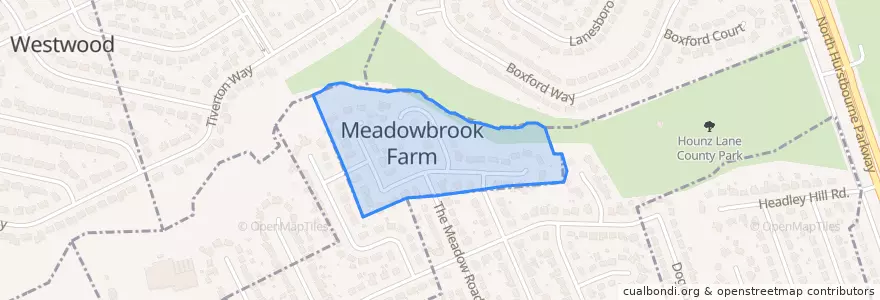 Mapa de ubicacion de Meadowbrook Farm.