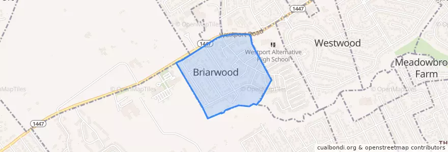 Mapa de ubicacion de Briarwood.