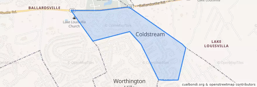 Mapa de ubicacion de Coldstream.
