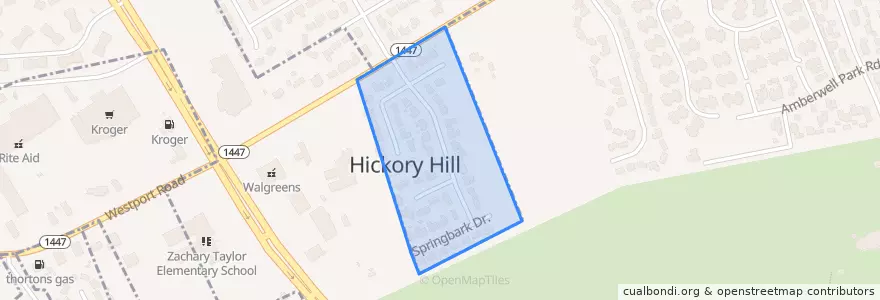 Mapa de ubicacion de Hickory Hill.