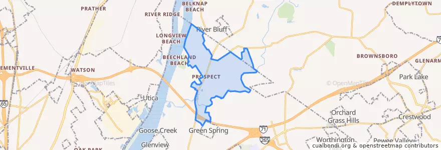 Mapa de ubicacion de Prospect.