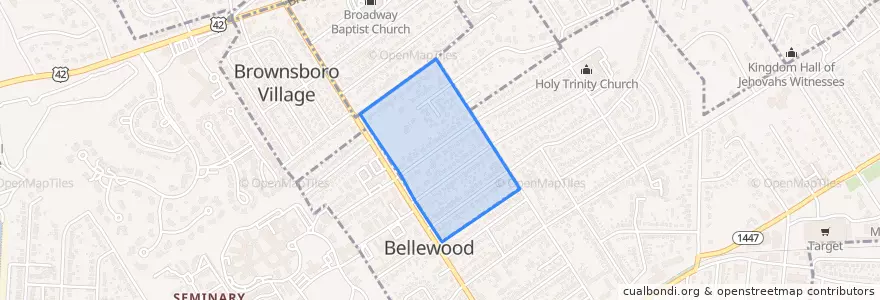 Mapa de ubicacion de Bellewood.