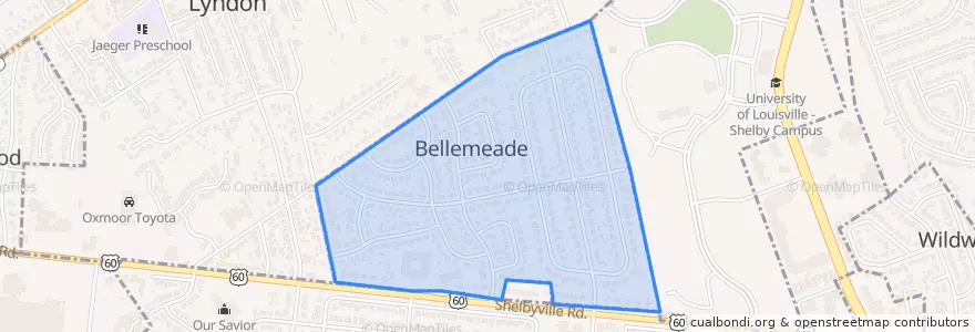 Mapa de ubicacion de Bellemeade.