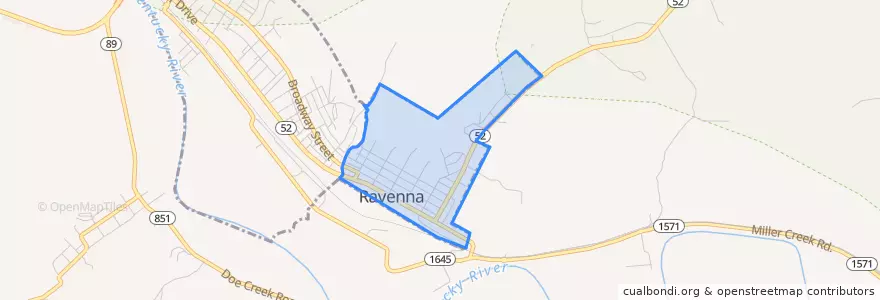 Mapa de ubicacion de Ravenna.