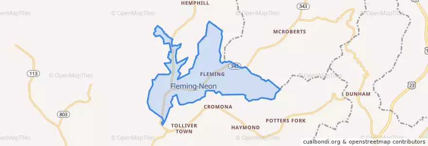 Mapa de ubicacion de Fleming-Neon.