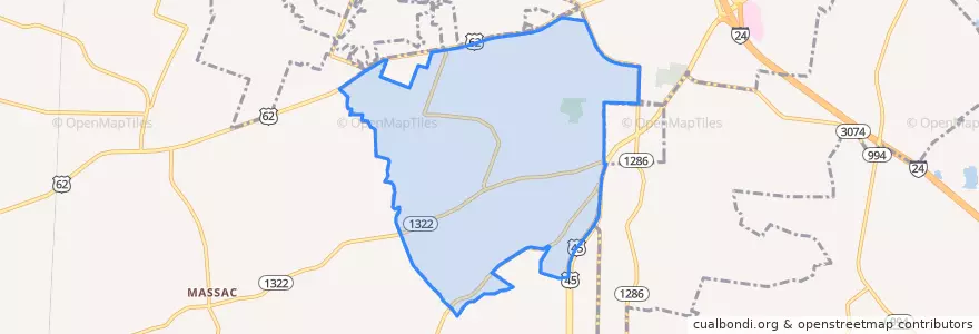 Mapa de ubicacion de Massac.