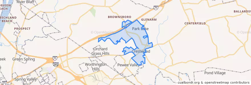 Mapa de ubicacion de Crestwood.
